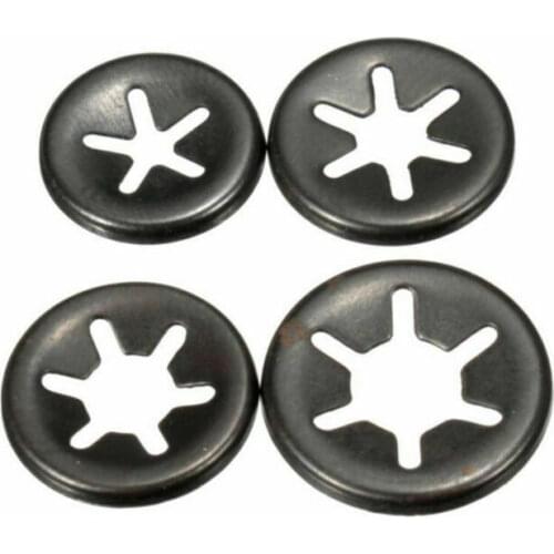 10Pcs Starlock Push On Fasteners Locking Washers Speed Locking Round Clips 3～6mm