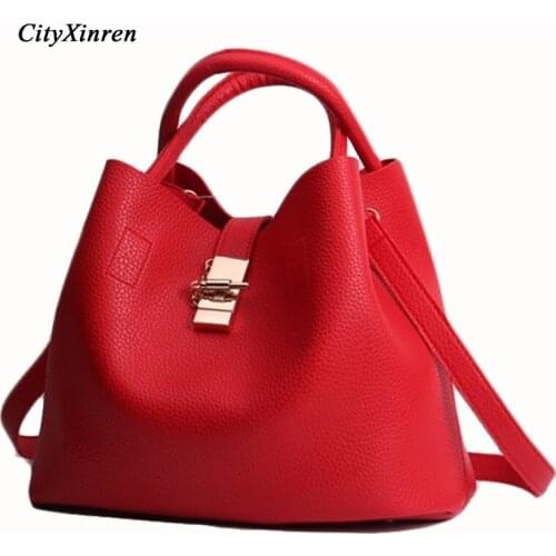 Handbags for women 2020 new PU leather single shoulder messenger bag female bag Korean style simple bucket bag Sac A Main Femme