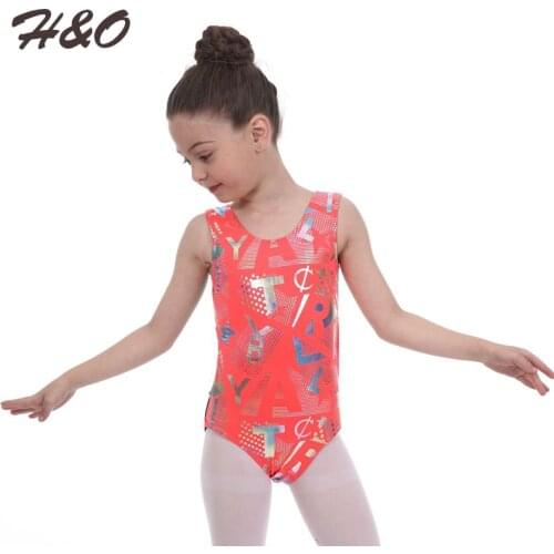 Children Sleeveless Professional Ballet Dance Leotard Girls Gymnastics Leotard Ballerina Monogram Sports Bodysuit Kid Dance Wear