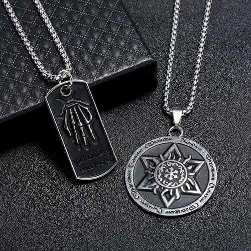 WANGAIYAO new alloy pendant necklace male student simple trendy personality pendant accessory retro sweater pendant necklace mal