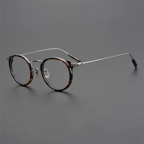 Japanese Handmade Brand Desiger Retro Round Titanium Eyeglasses Frame Female Men Myopia Prescription Glasses 7285 Classic Gafas