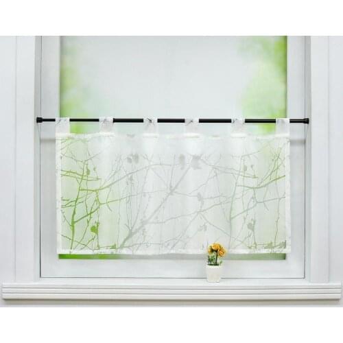 Tier Curtain Panel Tulle Voile For Home Kitchen Decoration Balcony Window Pastoral Coffee Curtain Tab Top