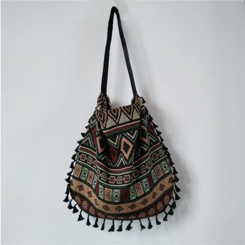 New Vintage Bohemian Fringe Shoulder Bag Women Tassel Boho Hippie Gypsy Fringed Womens Handbags Open Bag Bags