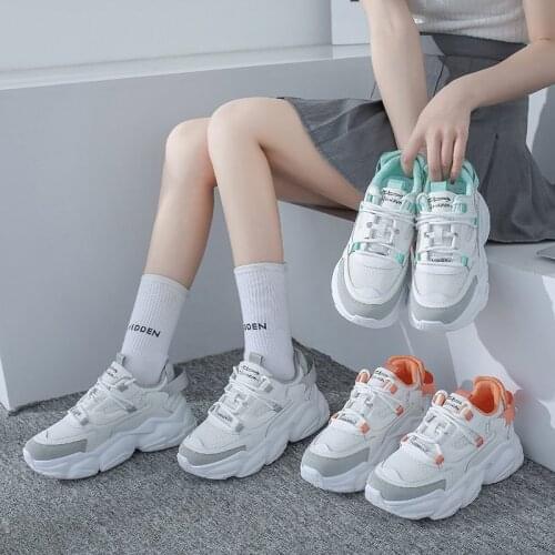 2021 New Autumn Breathable Color Matching Mesh Fashion Sneakers Platform Casual Womens Shoes