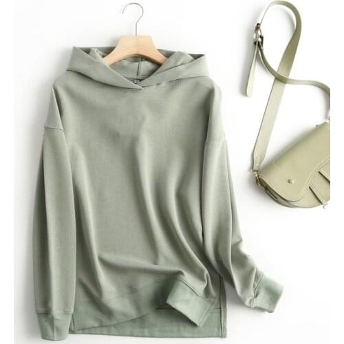 Korean Womens Wear Loose 80% Cotton Hooded Pullover Sweatshirt 2020 winter Autumn Fashion Lazy Jumper Jacket sweatshirt women