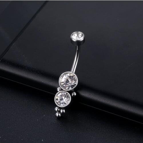 1PC Crystal Piercing Navel Surgical Steel Rhinestone Belly Button Rings Navel Piercing Ombligo Ball Nombril