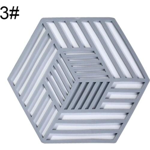 1PCS Rubber Trivet Mat Heat-Resistant Non-slip Hollow Hot Pad Drink Coaster Tableware Placemat for Home kitchen 3 Colors