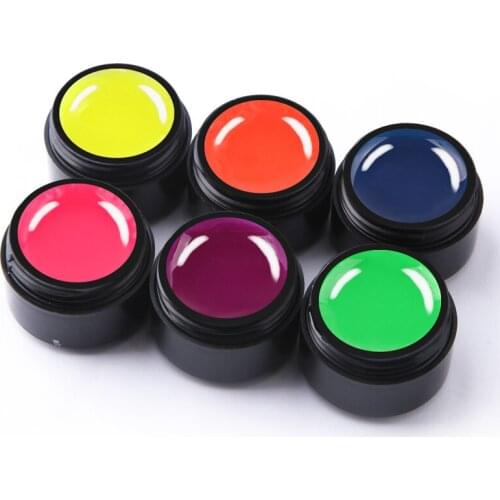 6pcs NEON Colored & Color Changing Spider Gel- Neon Nail Art Design Neon spider gel and glow in the dark gel polish,6 Colors