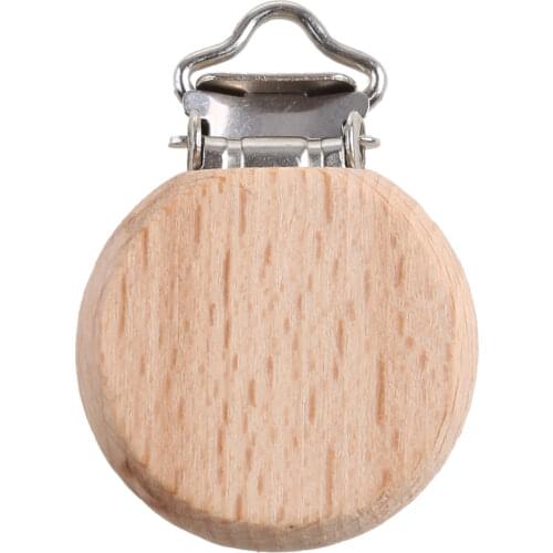 1pc Pacifier Chain Clip Wood Teething Chain Clip Baby Teether Soother Holder