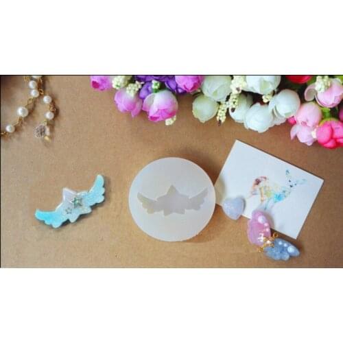 1Pcs Star with wings Liquid silicone mold DIY resin jewelry pendant necklace pendant lanugo mold resin molds for jewelry