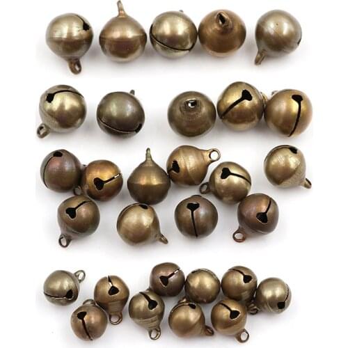 10/12/14cm 10pcs Bronze Metal Jingle Bells Loose Beads Festival Party Decoration/Christmas Tree Decorations/DIYCrafts Access