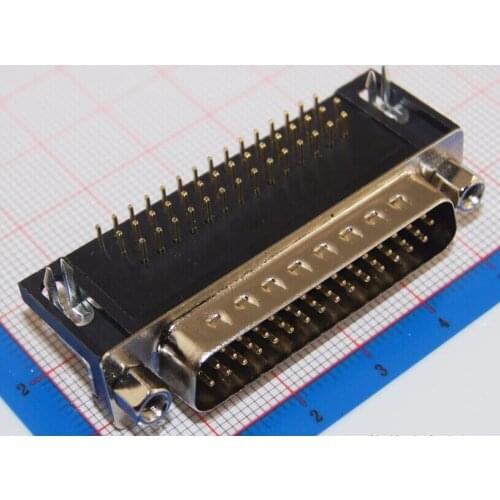 2 Pcs Serial Port Connectors 44 Pin Male Right Angle PCB Connector 3 Rows D-SUB