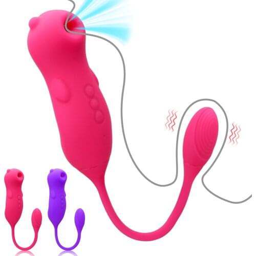 2 In 1 Clit Nipple Sucker Vibrating Egg Female Masturbator Sucking Vibator Sex Toys For Women G Spot Clitoris Stimulator