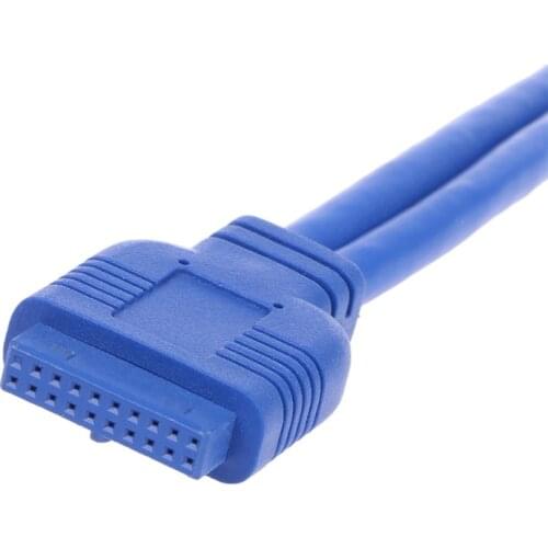 20 Pin 3.5" Floppy Bay Front Panel 2 Ports USB 3.0 Expansion Adapter Connector A0KB