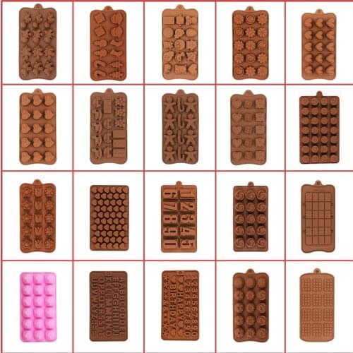 2021 New Silicone Chocolate Molds 29 Shapes 3D Cute Non-Stick Silicone Cake Baking Mold For Jelly Candy Chocolate Ice Kitchen