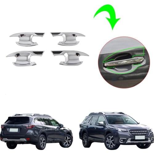 ABS Chrome Style Black ABS Exterior Door Handle Bowl Cover Decor For Subaru Outback 2021