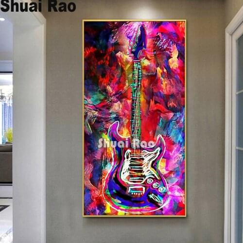 Diamond Painting 5D Full Square/Round Colourful guitar Daimond Embroidery Mosaic Cross Stitch Crystal Musical instrument Art