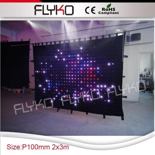 Free Shipping Nightclub DMX LED Vision Curtain Rock Music Stage LED Video Curtain