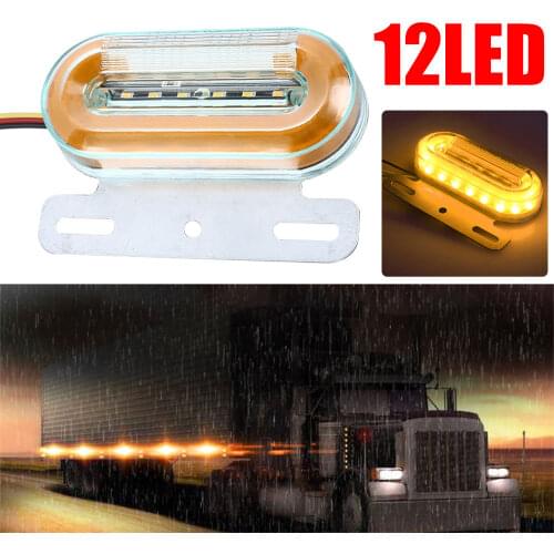DC24V 12 LED Side Marker Lights Car External Lights Warning Tail Light Auto Trailer Truck Lorry Lamps Amber color