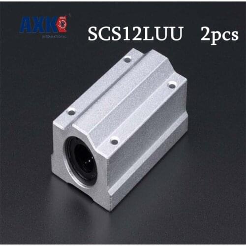 AXK Cnc Router Parts Linear Rail 2pcs/lot Free Shipping Sc12luu Scs12luu 12mm Long Type Linear Ball Bearing Block Cnc Router
