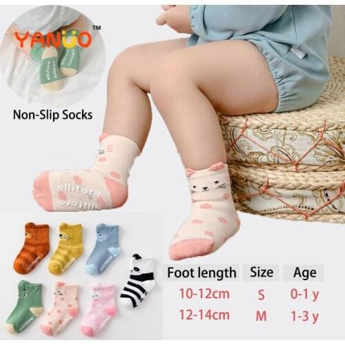 Newborn Baby Toddler Socks Cute Animal Cartoons Non-Slip Floor Girls Socks For 0-3 Years Old Boys Autumn Clothes Accessory