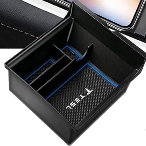 For Tesla 21 Model 3 Y Storage Box Car Central Armrest Storage Box Container Holder Interior Car-Styling Accessories Decoration