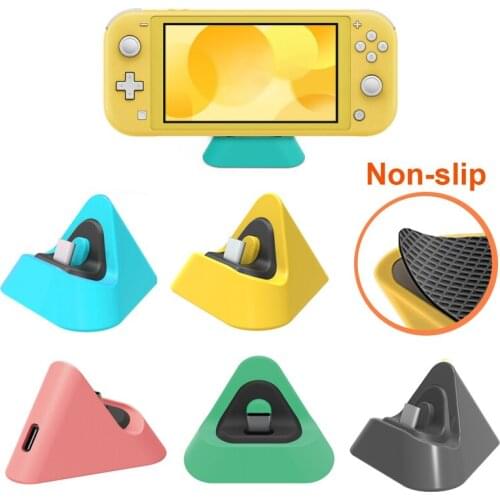Switch Lite Charging Dock Station for Nintendo Switch Lite Type C Port Mini Triangular Charger Docking Portable Travel Support