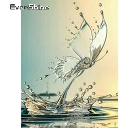 Evershine Full Square Round Diamond Painting Butterfly Cross Stitch Diamond Embroidery Animal Rhinestones Pictures Needlework