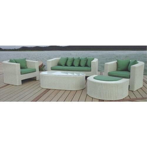 Hot Sale outdoor Patio Curved pvc white rattan garden furniture