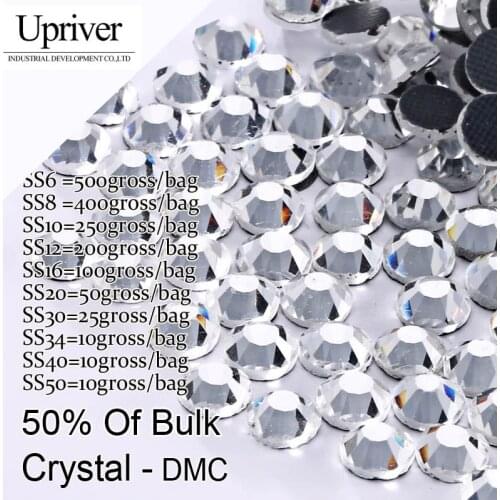 Upriver Half Large Packing Strass Stones Flatback SS6 SS8 SS10 SS12 SS16 SS20 SS30 SS34 SS40 Crystal DMC Hotfix Rhinestones