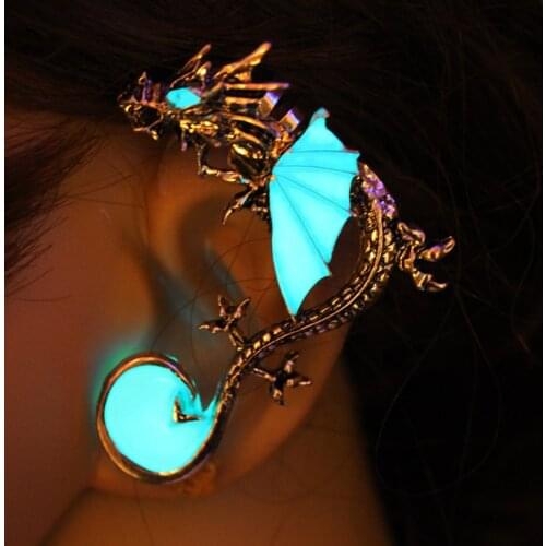 Latest design dragon Ear Cuff cobra Ear Cuff GLOW in the DARK dragon Ear clip earrings Earrings Clip Earrings WOMEN girls gift