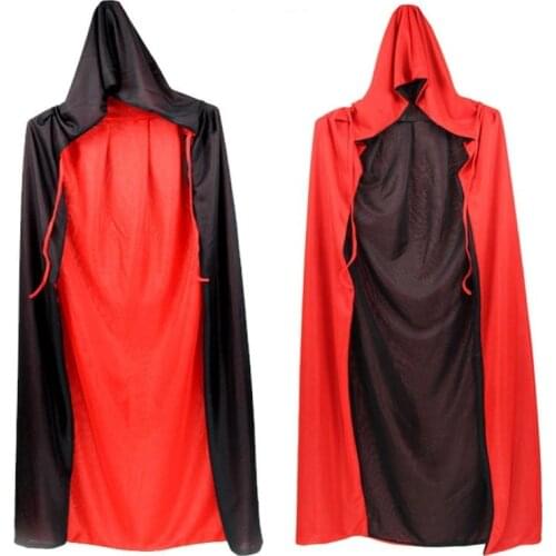 Halloween Vampire Cosplay Costumes Black Red Long Cape Invisibility Cloak Cosplay Death Devil Cloak Child Adult Stage Costume