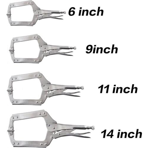 Multifunction Steel C Type Clip Vise Grip Locking Quick Plier Pincers Woodworking Clamps Clips 6" 9" 11" 14" Hand Pro Tools