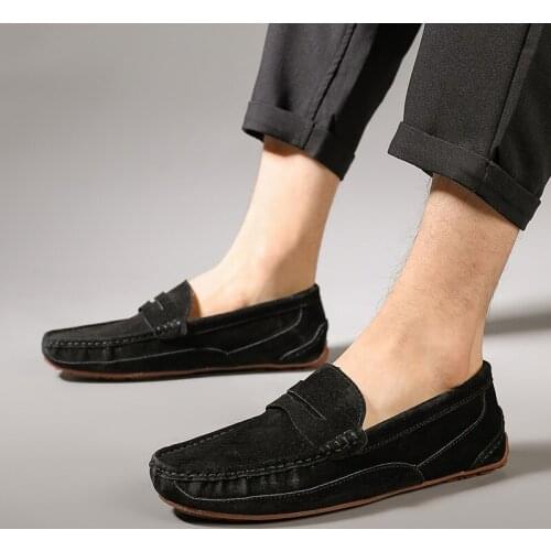 Mens shoes casual shoes mens peas shoes black mens driving Comfortable and non-slip shoes sports shoes four seasons shoes