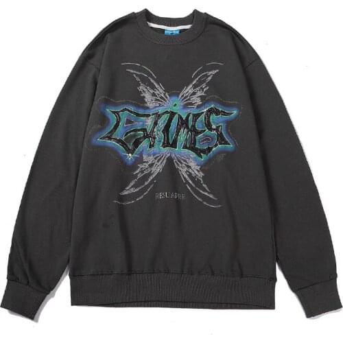 2021 High Street Fashion Brand Mens Mens Rotater-sleeve Hoodie Autumn/winter Casual Loose Round Neck