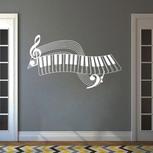 Keyboard music Wall Stickers Self Adhesive Art Wallpaper Pvc Wall Decals Decoration Accessories DW6113