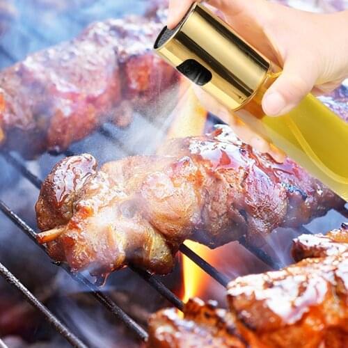 Olive Oil Vinegar Sprayer Oil Spray Bottle Pump Glass Oil Pot Leak-proof Drops Oil Dispenser Seasoning Kettle BBQ Kitchen Tool