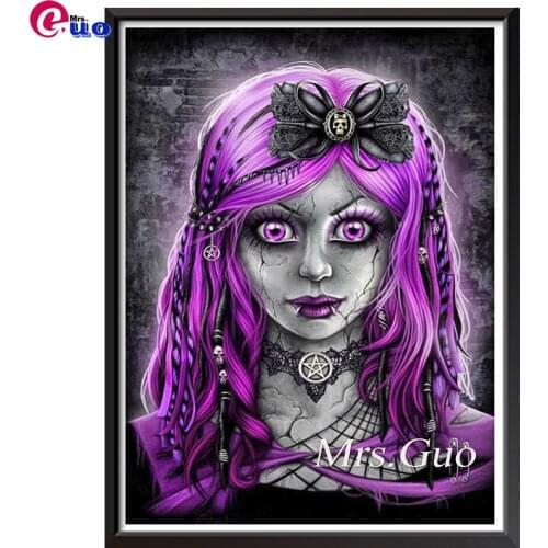 Full Square/Round Drill 5D DIY Diamond Painting "Gothic vampire Purple Woman " 3D Embroidery Cross Stitch mosaic set Home Decor