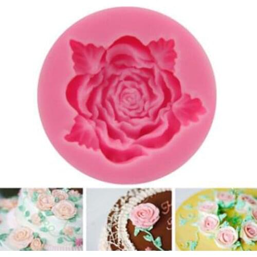 3D Pink Rose Flower Silicone Mold Fondant Gift Decorating Chocolate Cookie Polymer Clay Resin Baking Molds