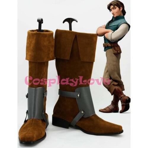 Tangled Rapunzel Flynn Rider Cosplay Shoes Boots Custom Made For Halloween Christmas Festival CosplayLove