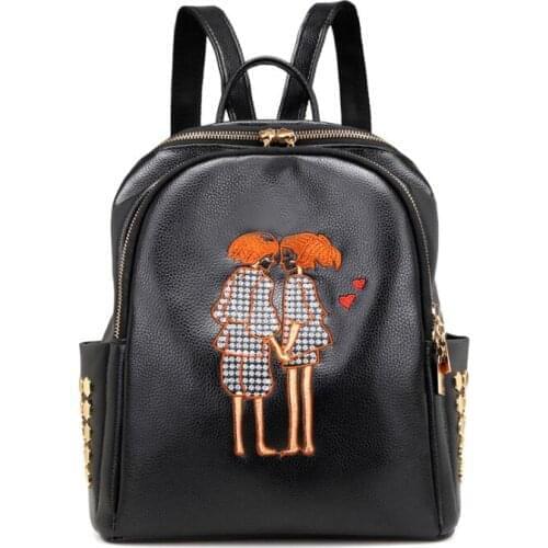 Korean College Style Large Capacity Bag New Womens Fashion Embroidered Shoulder Bags Womens Leisure Travel Bags