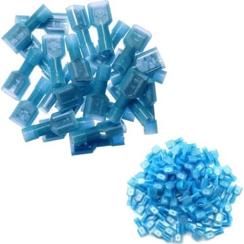100pcs Fully Insulated Wire Crimp Terminal Nylon Quick Connectors Wiring Spade for 16-14AWG