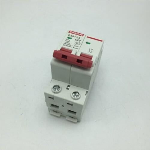 2P AC MCB DZ47-63 C Type 230/400V~ 50HZ/60HZ Mini Circuit Breaker 6A 10A 16A 20A 25A 32A 40A 50A 63A Mounting 35mm Din Rail