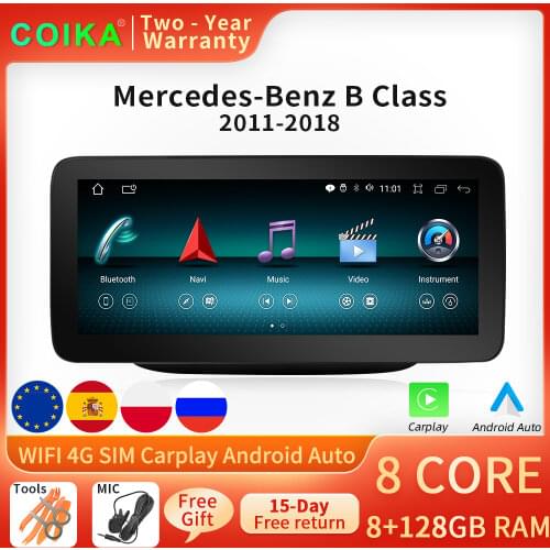 10.25" IPS Touch Screen Car Stereo For Mercedes-benz W246 2011-2018 BT Google WIFI SWC GPS Radio 2+32G RAM Carplay Android 10.0