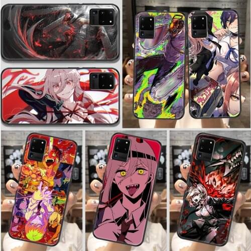 Anime Chainsaw Man Phone case For Samsung Galaxy Note 4 8 9 10 20 S8 S9 S10 S10E S20 Plus UITRA Ultra black tpu prime fashion