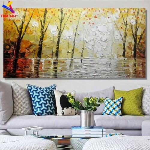Night Street Picture Hand painted Modern Abstract Oil Painting on Canvas for Living Room Wall Art Home Decoration Gift SL054