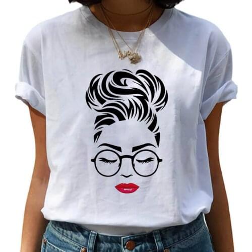 Summer Womens T-shirt Sunglasses Girl Cartoon Print T-shirt Short Sleeve Top Harajuku Graphic T-shirt Female