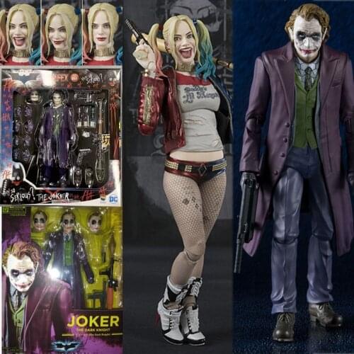 SHF Joker Quinn Action Figure Heath Ledger The Dark Knight Collectible Toys Christmas Gift 15cm