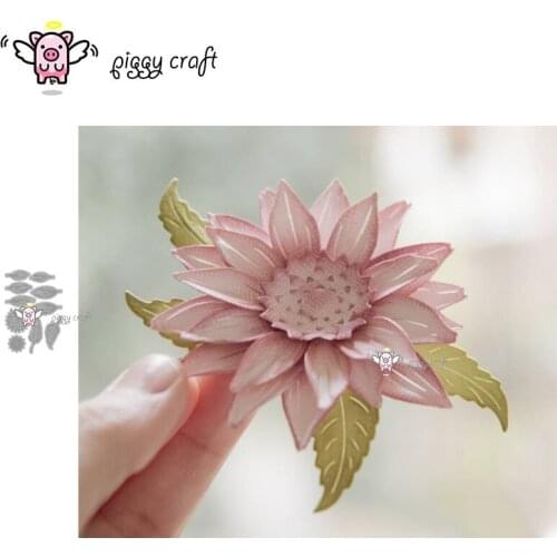 Piggy Craft metal cutting dies cut die mold Flower leaf decoration Scrapbook paper craft knife mould blade punch stencils dies