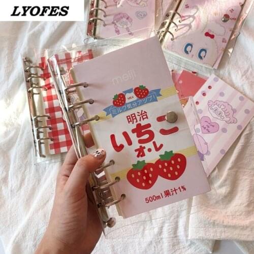 Cute Notebook Cuaderno Kawaii Diary 6 Ring Binder PVC Sketchbook Notebooks and Journals Planner Ring Binder Office Supplies